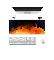 SonicTouch Turuncu Soyut Üçgenler Gamer Oyuncu Dikişsiz Sıvı Geçirmez Klavye Mouse Pad 32x70Cm