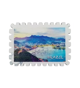 Brezilya Temalı Pul Magnet (Karışık)