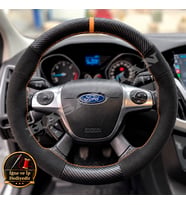 Ford Kuga Mk2 Dikme Direksiyon Kılıfı Alcantara Süet Mat Karbon Taba Yüzük ve Dikiş 2012-2019