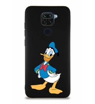 Xiaomi Redmi Note 9 Soft Premier Kapak Donald Duck-C Tasarımlı Silikon Kılıf - Siyah (Şeffaf)