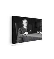 Yatay Kanvas Duvar Tablosu Ataturk 63 Salon Tablosu Ofis Tablosu Yeni Ev Hediyesi Dekorasyon
