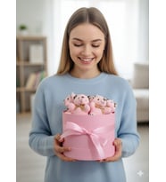 pembe peluş ayıcık buketi