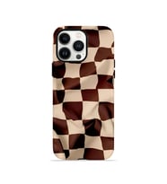 iPhone 13 Pro Max Vorian Çift Katmanlı Kılıf Mocha Melt Checker