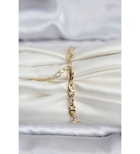 14K Gold Renk Kaplama Zincir Model CM Kadın Bileklik 5886 - HPSBYI6043-8092