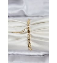 14K Gold Renk Kaplama Zincir Model CM Kadın Bileklik 5886 - HPSBYI6043-8092