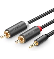3.5mm AUX RCA Ses Kablosu, 1 Metre, Antrasit