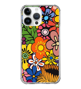 PrintiFy Apple iPhone 14 Pro Uyumlu Retro Color 2 Baskılı Şeffaf Köşe Korumalı Antişok Kılıf