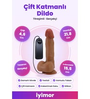21,8 Cm Et Dokulu Gerçekçi Çift Katmanlı Titreşimli Silikon Penis – iyimor