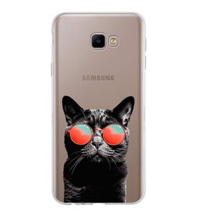 PrintiFy Samsung Galaxy J4 Core ile Uyumlu 1mm Slim Fit Kedi 3 050d Baskılı Şeffaf  Kılıf