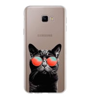 PrintiFy Samsung Galaxy J4 Core ile Uyumlu 1mm Slim Fit Kedi 3 050d Baskılı Şeffaf  Kılıf