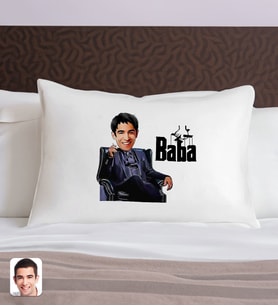 BK Gift Kişiye Özel Karikatürlü The Baba Tasarımlı Pamuklu Yastık Kılıfı-2 50x70cm, Babaya Hediye, Babalar Günü Hediyeleri