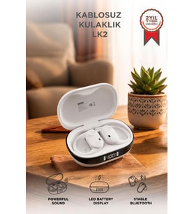 Lenovo Thinkplus Bluetooth Kulaklık Akıllı Dijital Göstergeli 5.4 Kablosuz Kulaklık LK2 Beyaz