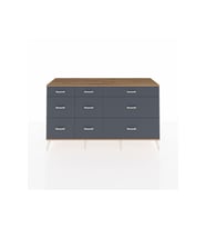 Kronos Konsol 9 Çekmeceli  176x59x99 Antrasit-Çam/Antrasit