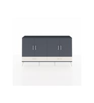 Arges Konsol 6 Raflı 2 Çekmeceli 4 Kapaklı 176x30x99 Antrasit-Antrasit/Aytaşı