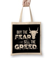 Buy The Fear Sell The Greed Trading & Investing Bez Çanta Uzun Saplı