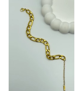 Çelik Gold Tasarım Bileklik - 25-blk65
