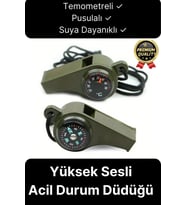Çok Fonksiyonlu Yüksek Sesli Pusulalı Termometreli Suya Dayanıklı Kamp Deprem Acil Durum Düdüğü