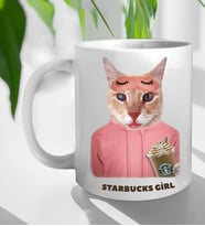 Kişiselleştirilebilir Evcil Hayvan Fotoğraflı Karikatür Tasarım Seçenekli Pet Kupa Bardak