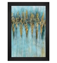 Soyut Şekiller Motifli Kanvas Tablo 50 x 70 cm Siyah Çerçeve