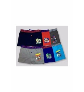 Erkek Çocuk Çok Renkli 6'lı Paket Elastan Pamuk Baskılı Boxer (Karışık)