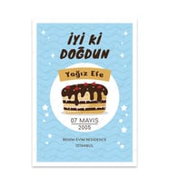 Bsa3t1015 - Doğum Günü / Baby Shower Kişiye Özel Afiş Poster (29,7×42CM)