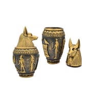 Antik Mısır Tanrısı Anubis Gold Kapaklı Kutu Dekoratif Obje ve Biblo