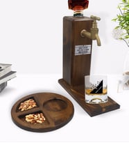BK Gift Kişiye Özel İsimli Viski Bardağı & Ahşap İçki Standı & Ahşap Sunum Tabağı Çerezlik Hediye Seti-27
