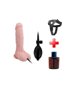 18 cm Belden Bağlamalı Pompalı Büyüyen Realistik Penis anl Vajinal Dildo