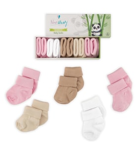 Novibaby 5'li Bambu Yenidoğan Bebek Çorap I Sweet I 0-6 ay