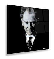 Kravatlı Atatürk Cam Tablo