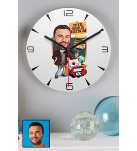 Erkek Sosyal Bilgiler Öğretmeni Öğretmenler Günü Hediye Karikatürlü Duvar Saati