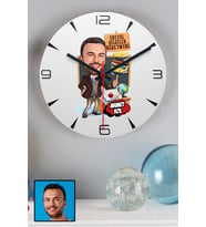 Erkek Sosyal Bilgiler Öğretmeni Öğretmenler Günü Hediye Karikatürlü Duvar Saati