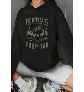 From You Baskılı Oversize Sweatshirt (Siyah)