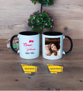 Öğretmene Hediye Kupa Bardak Siyah Fotoğraflı Öğretmenler Günü Hediyesi