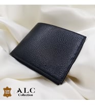 ALC Collection Hakiki Deri Siyah Renk Klasik Yatay Erkek Cüzdan
