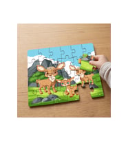 Geyik Ailesi Tasarımlı 24 Parça Ahşap Çocuk Puzzle MPK0421