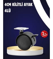 4’lü Kilitli Tekerlek Ayak 4 cm Sessiz ve Dayanıklı