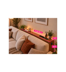 1. Sınıf MDF AuraTech Ledli Dresuar Koltuk Arkası Dresuar Koltuk Arkası Şarzlı Raf , Koltuk Arkası Konsol 150x80x12 Ceviz