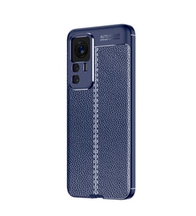 Xiaomi Mi 12T Pro Kılıf Deri Tarzı Niss Silikon Case Kapak (Lacivert)