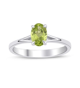 Peridot Oval Tektaş Yüzük