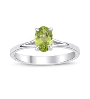 Peridot Oval Tektaş Yüzük
