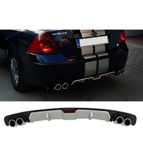 Ford Mondeo MK3 Gri Difüzör 4 Krom Egzoz Görünümlü Difizör Arka Ek Body Kit