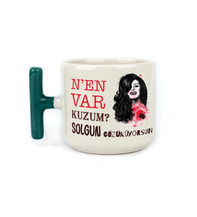 Nen Var Kuzum? Baskılı Yeşil Kulplu T Kupa