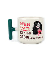Nen Var Kuzum? Baskılı Yeşil Kulplu T Kupa
