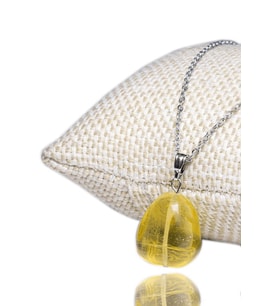 Doğal Limon Kuvars Taşı Kolye (Çok Renkli)