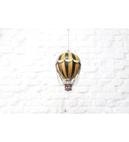 Jayland Metal Eskitilmiş Retro Klasik Sarı Siyah Sıcak Hava Balonu-Jayland Serisi-21*21*33 CM