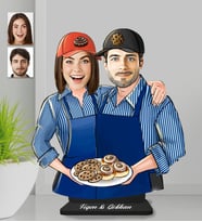 Kişiye Özel Pastacı Sevgili Ahşap Biblo-2