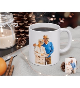 BK Gift Kişiye Özel Tam Boy Büyükanne ve Büyükbaba Karikatürlü Beyaz Kupa Bardak-1