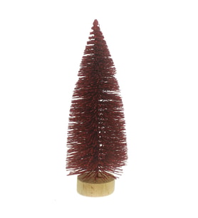 20cm Çam Ağacı Simli  Kırmızı (Karışık)