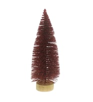 20cm Çam Ağacı Simli  Kırmızı (Karışık)
